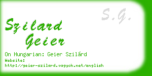 szilard geier business card